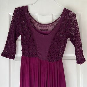 Free People Midi High-low lace dress